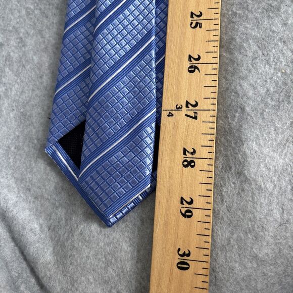 Donald J Trump Signature Collection Tie Light Blue White Stripes Textured L:59” - Picture 2 of 11